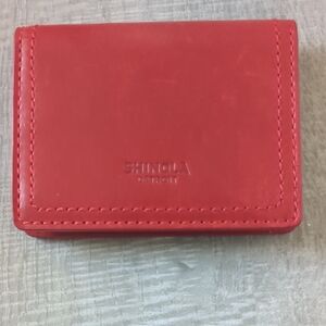 Shinola Bold Red Leather Card Holder
